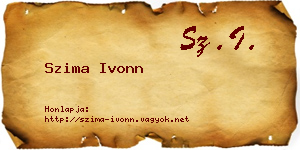 Szima Ivonn névjegykártya